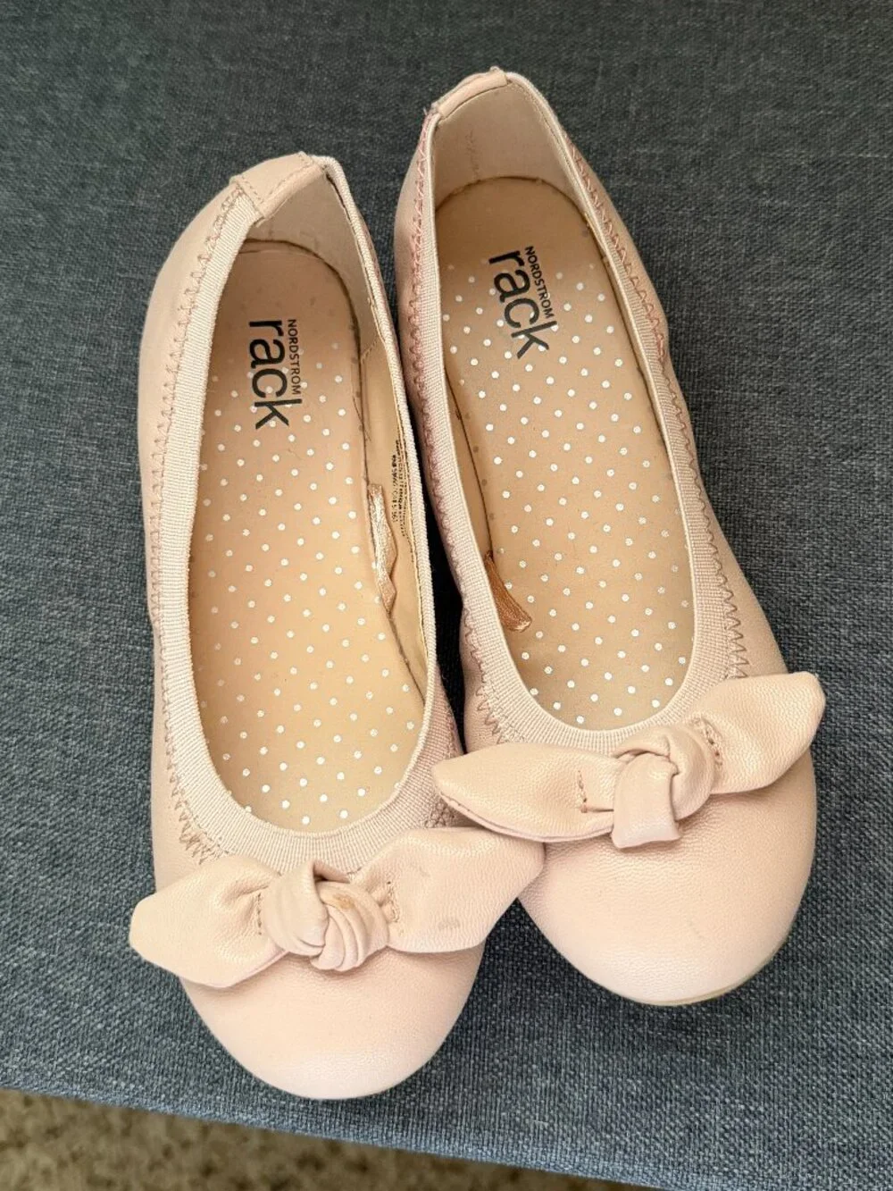 Kids' Nordstrom Rack Pink Bow Ballet Flats, Size 13M